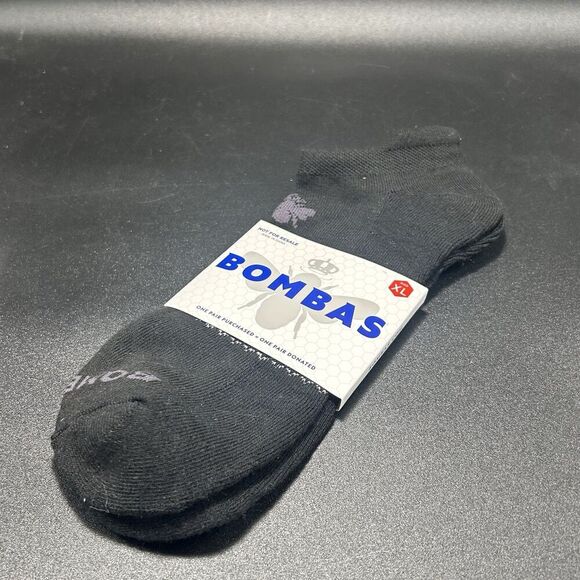 New Bombas Men's XL 13+ Black Sock Tech Honeycomb Arch Ankle Sock - Picture 1 of 4